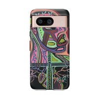 HEART ATTACK Abstract Neon Face Tough Phone Case – Vibrant Art Phone Cover