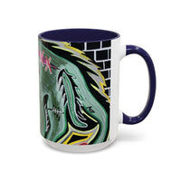 CHUPACABRAS.  Green Monster Art Coffee Mug — Spooky Neon Creature Accent Mug (11/15oz)