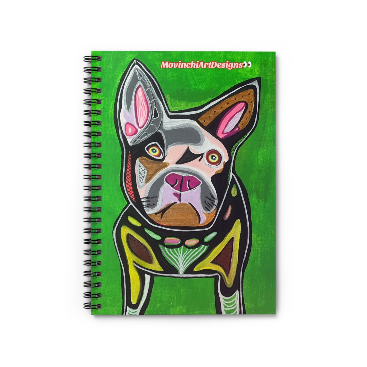 Colorful FRENCHIE Spiral Notebook — Ruled Lined Journal for Dog Lovers