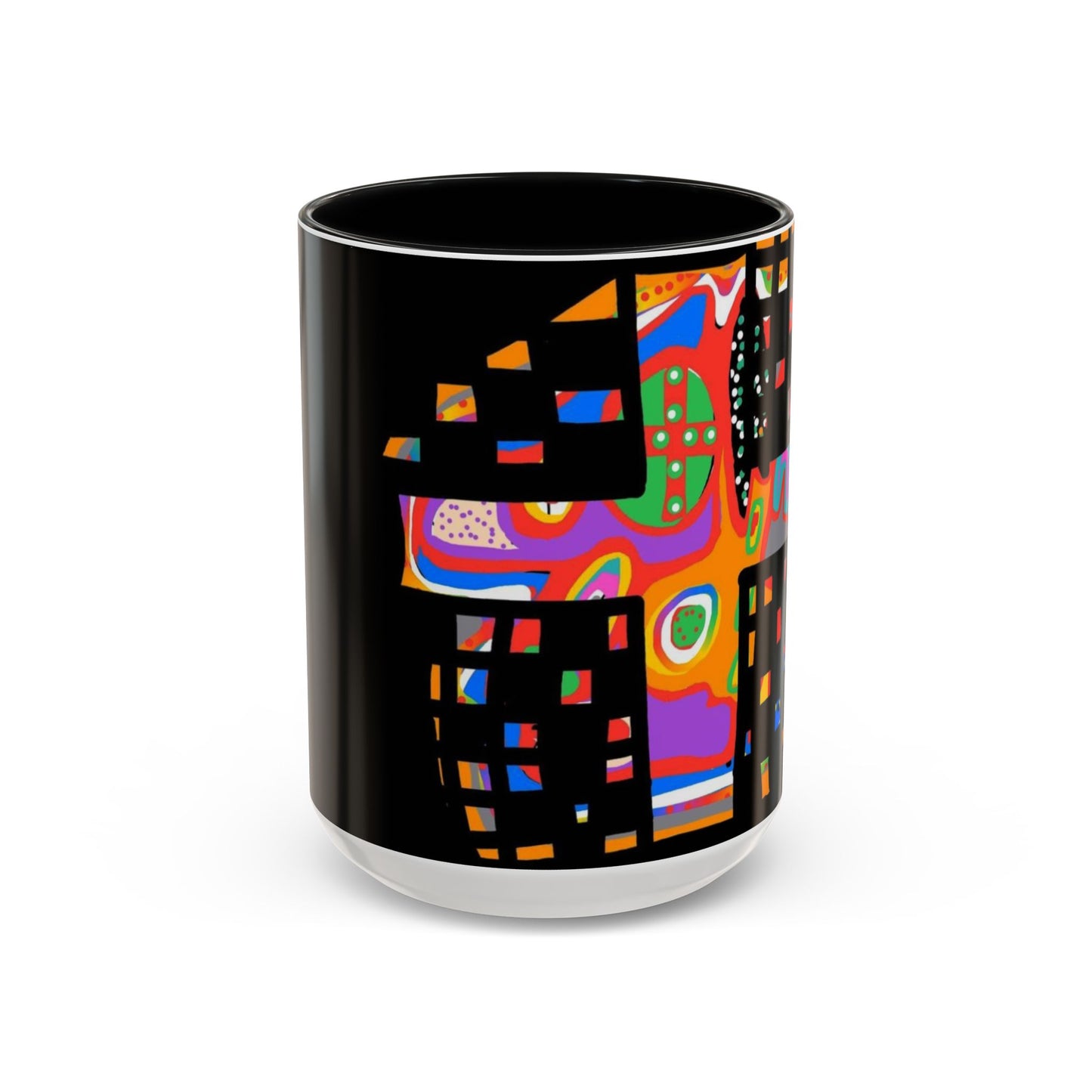 Coffee Mug — Colorful Abstract Cross Accent Ceramic Mug (11/15 oz)