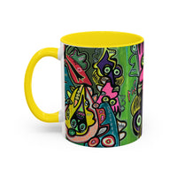 AbstractCONCERT.   Pop Art Coffee Mug — Colorful Faces Accent Mug (11/15 oz)