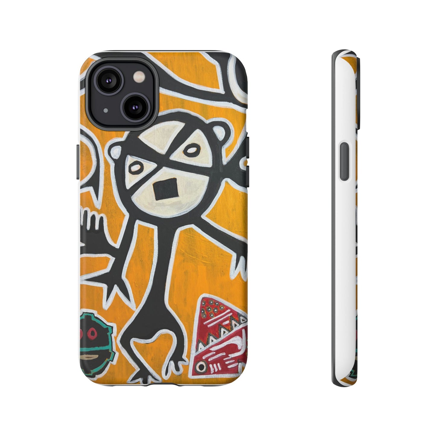 Abstract TAINO  Tribal Art Phone Case – Bold Orange Graphic Protective Cover