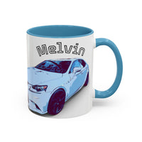 MELVIN.  Personalized Car Coffee Mug — 'Melvin' Sports Car Accent Mug (11/15oz)