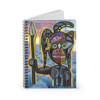 VINCENT.  Abstract Tribal Guardian Spiral Notebook — Ruled Journal with Colorful Mythic Artwork