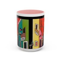VIEJO SAN JUAN,  Colorful Cityscape Coffee Mug — Vibrant European Street Accent Mug
