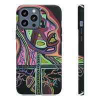 HEART ATTACK Abstract Neon Face Tough Phone Case – Vibrant Art Phone Cover