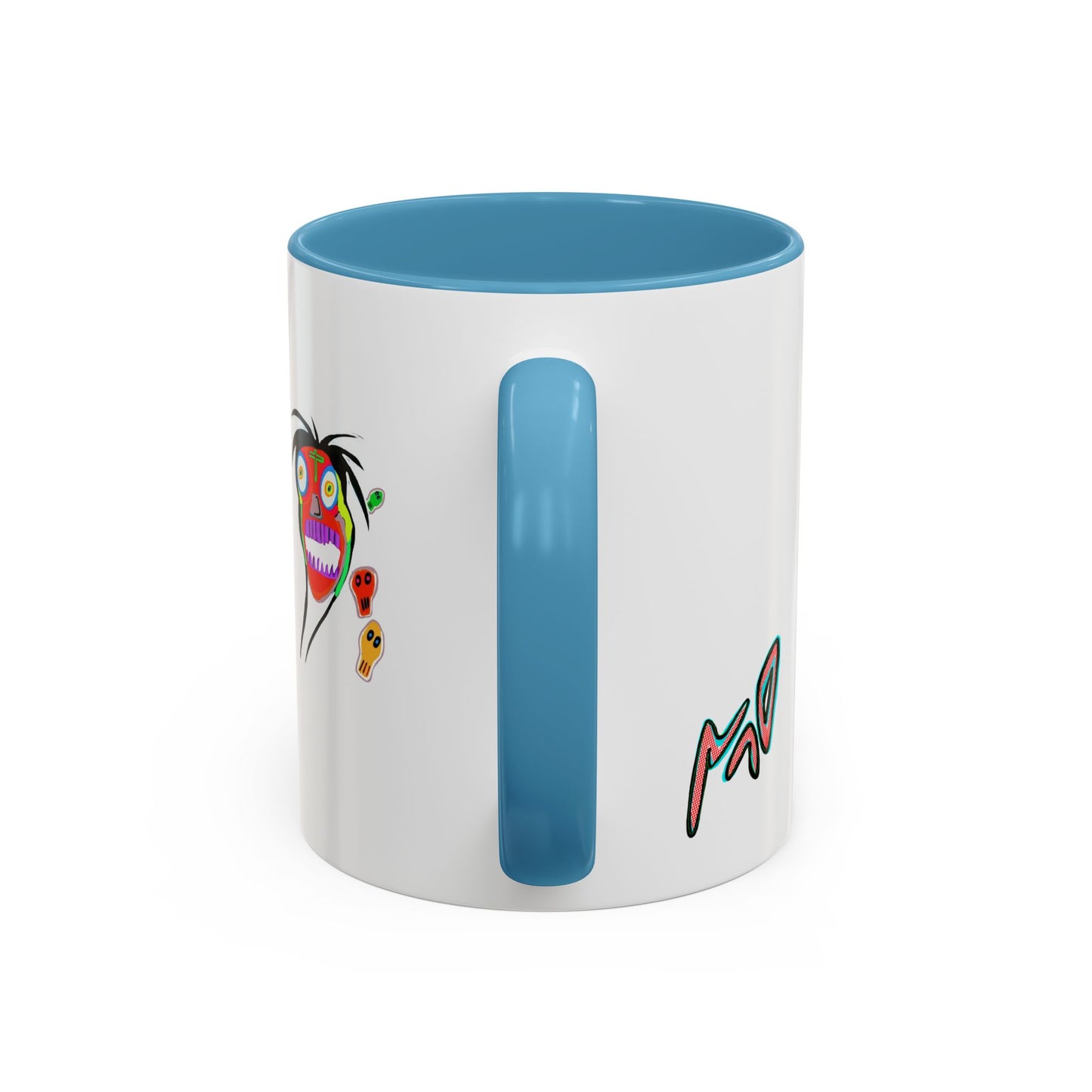Colorful Tribal Mask Coffee Mug — Vibrant Skull Art Accent Mug (11/15oz)