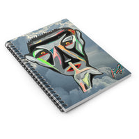 SILENCE.  Abstract Face Spiral Notebook — Surreal Cloud Art Journal (Ruled)
