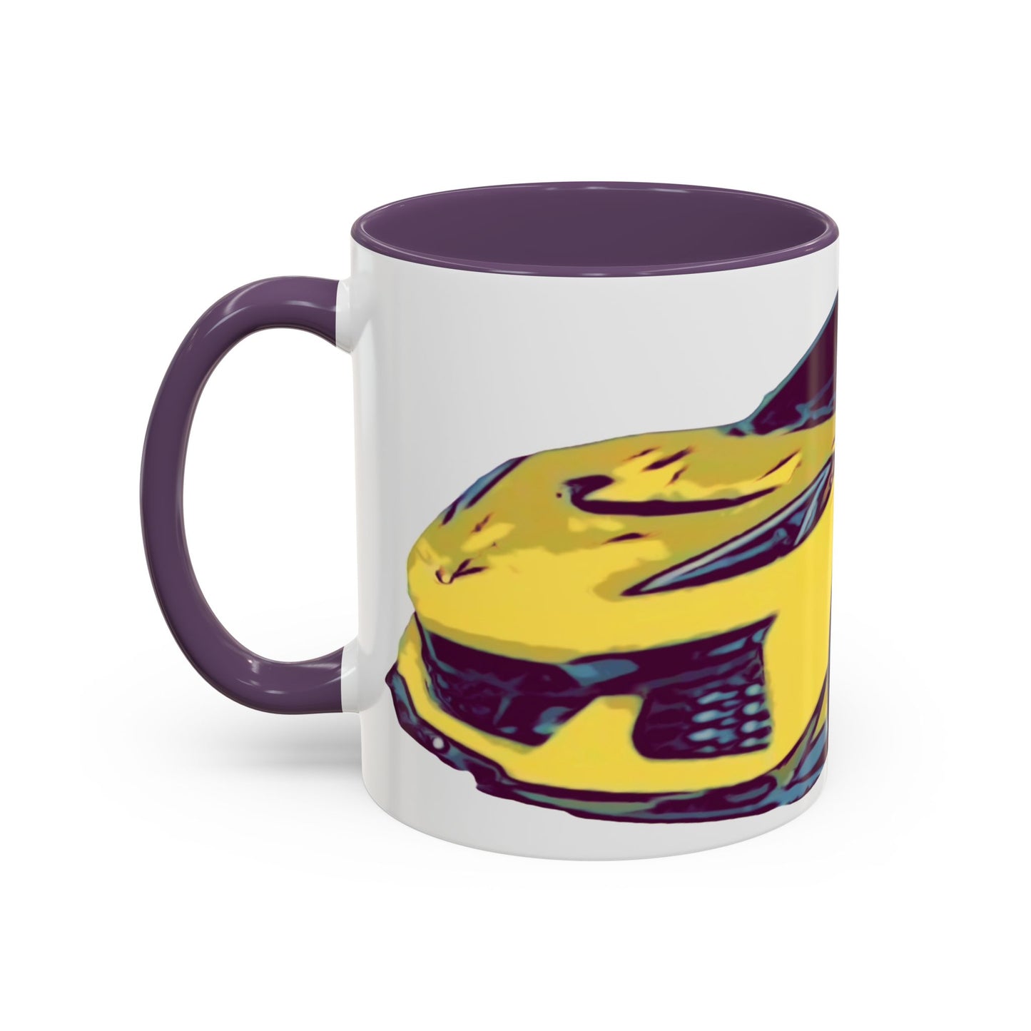 ZR1 Lover Coffee Mug — Yellow Sports Car & Boston Terrier Accent Mug (11/15 oz)