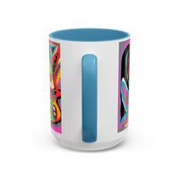Abstract Neon octopussy Coffee Mug — Colorful Pop Art Accent Mug (11/15oz)