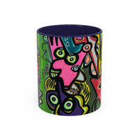 AbstractCONCERT.   Pop Art Coffee Mug — Colorful Faces Accent Mug (11/15 oz)