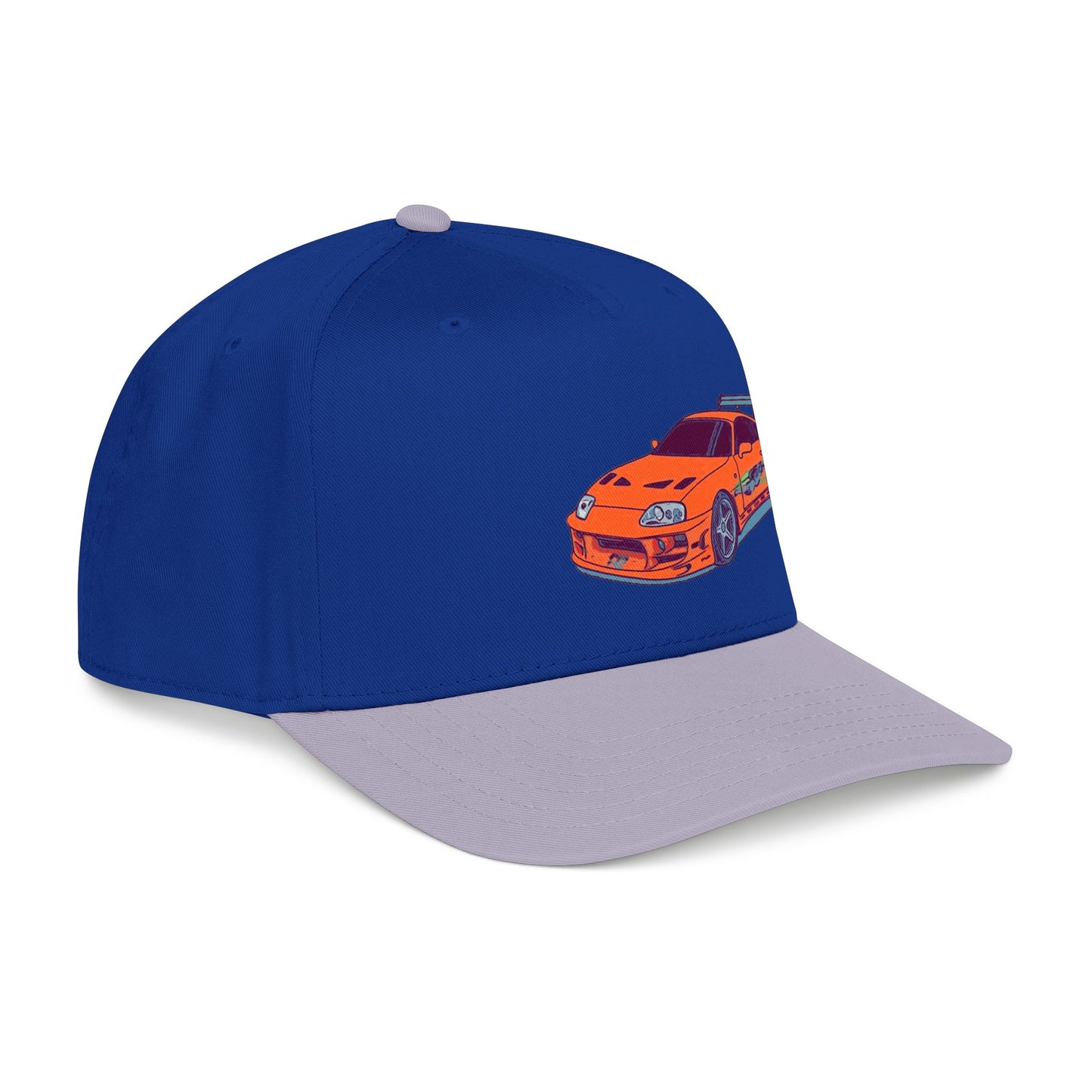 2JZ.  Retro Orange Sports Car Baseball Cap — Vintage JDM Supra Snapback