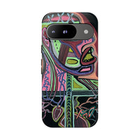 HEART ATTACK Abstract Neon Face Tough Phone Case – Vibrant Art Phone Cover