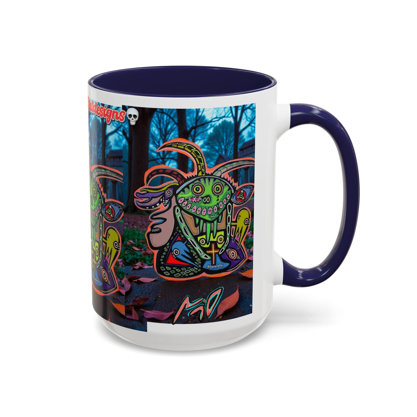 RYDER4.0  Psychedelic Forest Accent Coffee Mug – Colorful Trippy Creature Design (11/15oz)