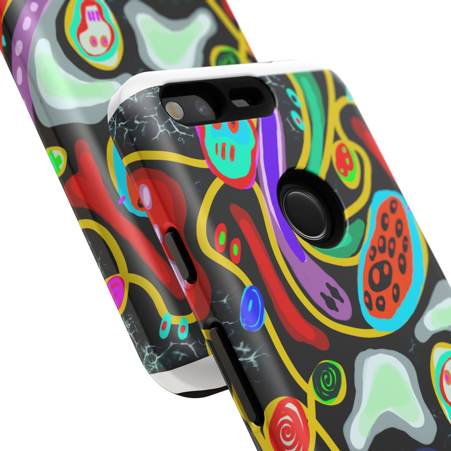 CRAZY4  Abstract Neon Skull Phone Case — Colorful Psychedelic Protective Cover
