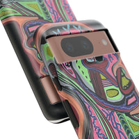 HEART ATTACK Abstract Neon Face Tough Phone Case – Vibrant Art Phone Cover
