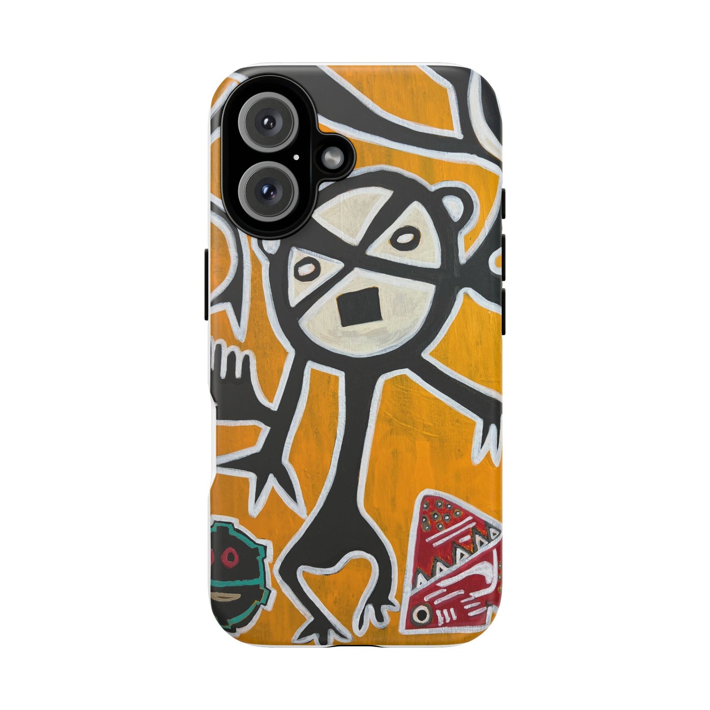 Abstract TAINO  Tribal Art Phone Case – Bold Orange Graphic Protective Cover