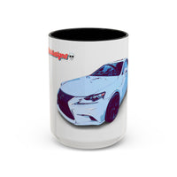 IS300 Car Lover Accent Coffee Mug – White Sports Sedan Design (11oz & 15oz)
