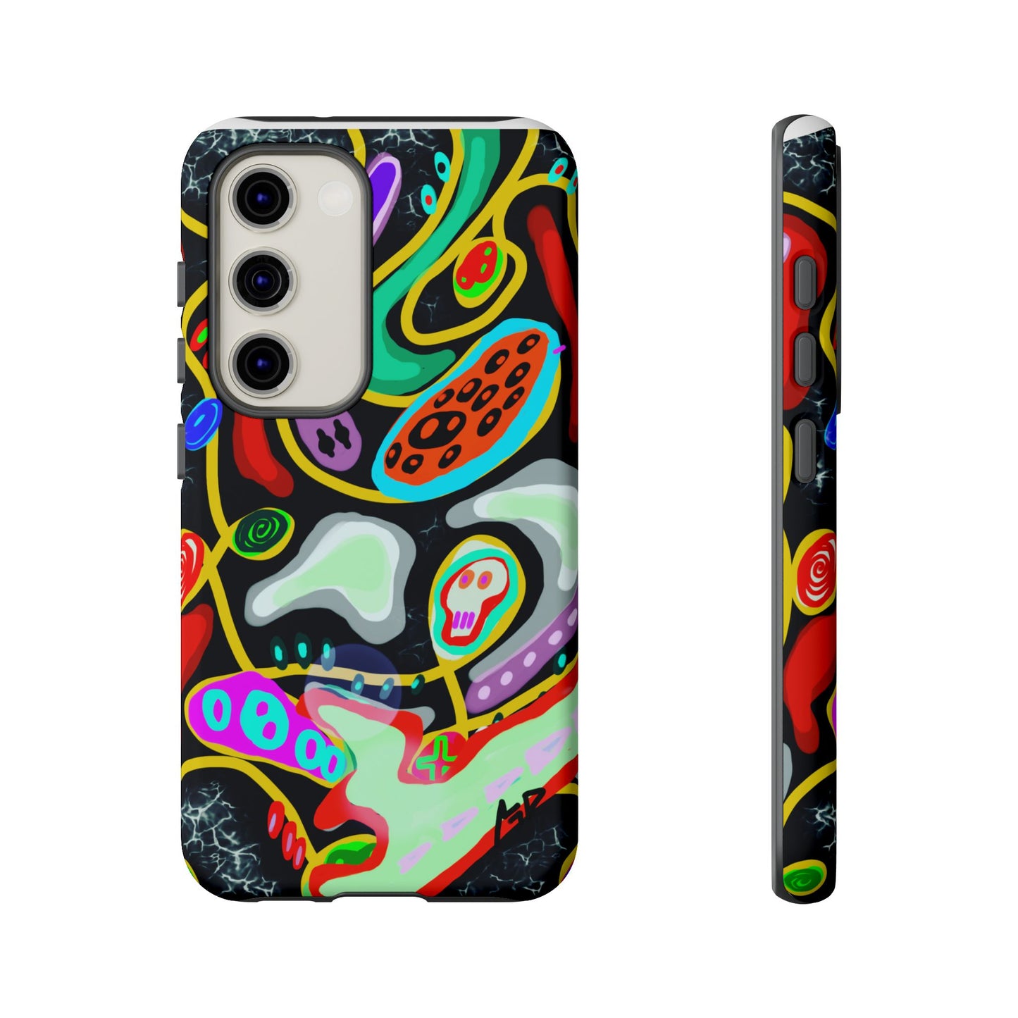 CRAZY4  Abstract Neon Skull Phone Case — Colorful Psychedelic Protective Cover