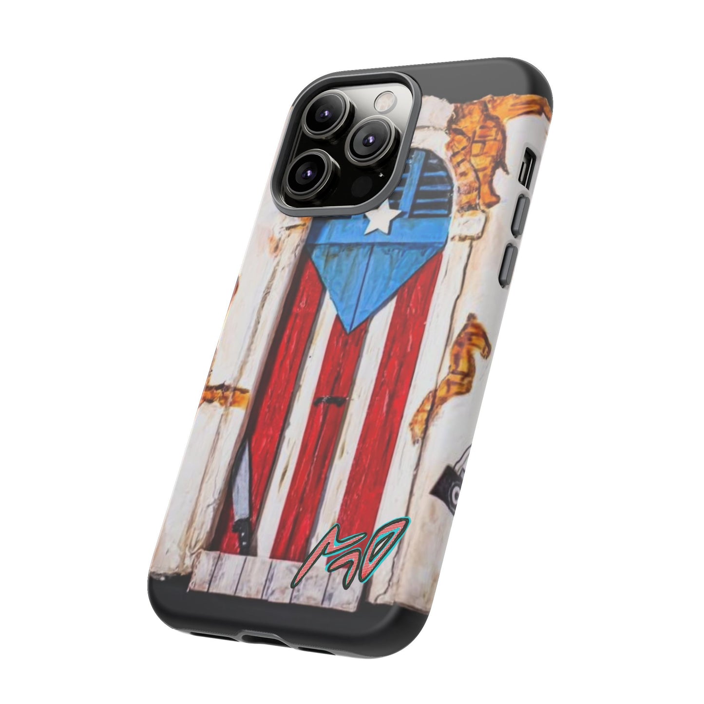 Puerto Rican Flag Phone Case - Rustic Coquí Door Design Tough Case