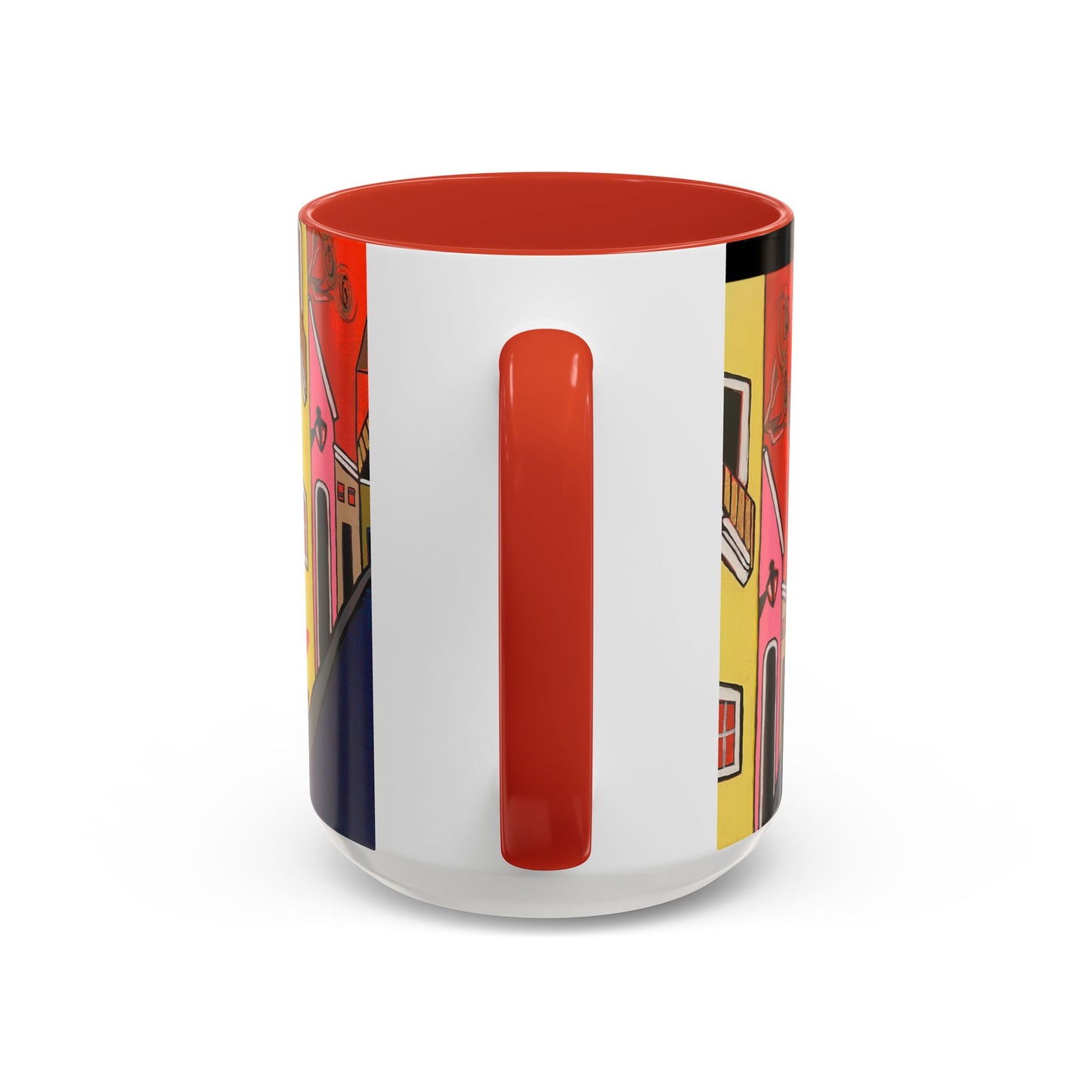SAN SEBASTIAN.  Colorful Street Scene Accent Coffee Mug — Vibrant Urban Art Ceramic Mug (11/15oz)