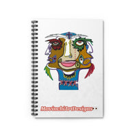 Abstract Colorful TRIPLE  Face Spiral Notebook — Artistic Doodle Journal (MovinchiArtDesigns)