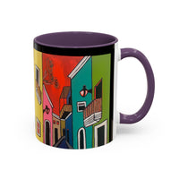 VIEJO SAN JUAN,  Colorful Cityscape Coffee Mug — Vibrant European Street Accent Mug