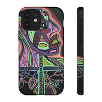 HEART ATTACK Abstract Neon Face Tough Phone Case – Vibrant Art Phone Cover