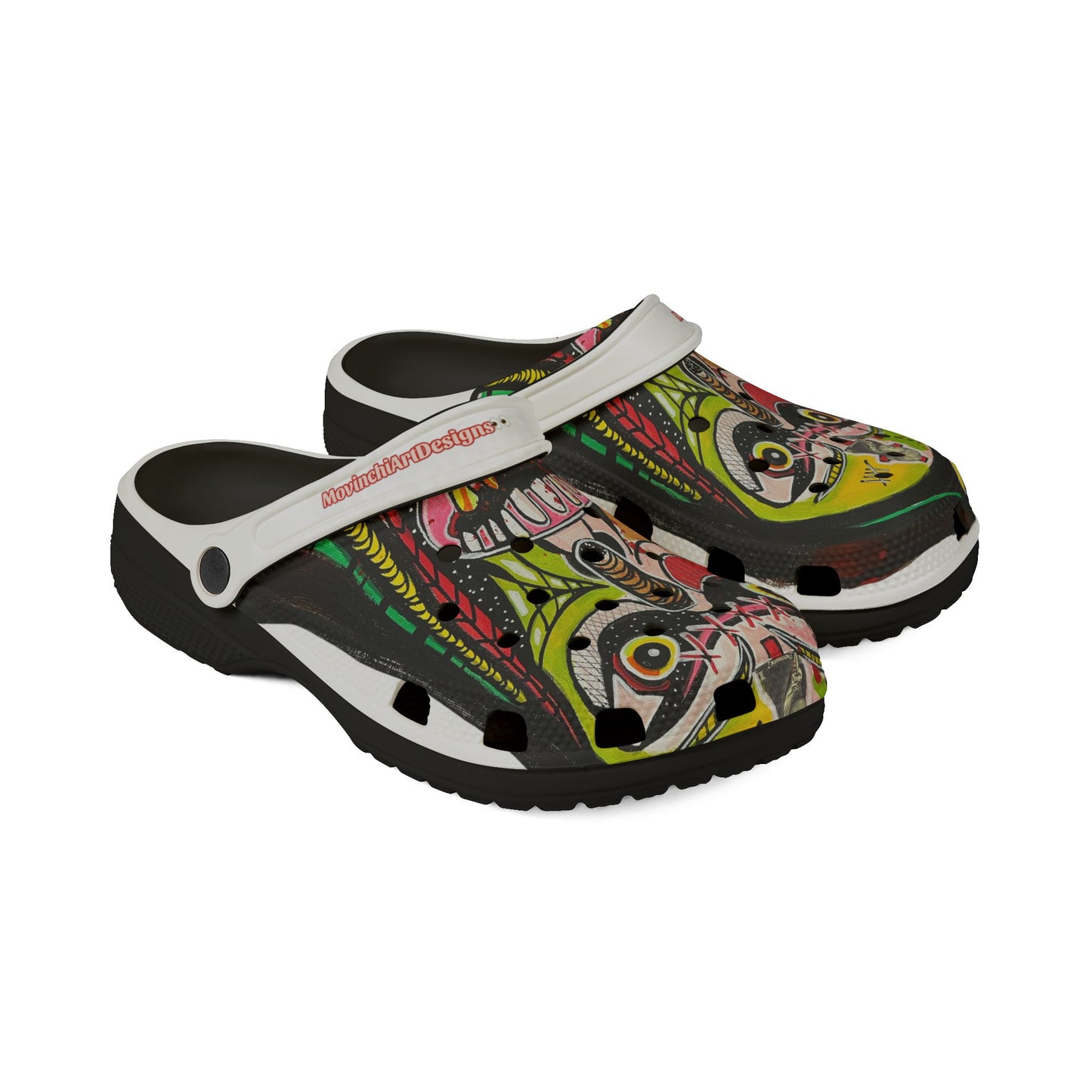 KUNTA2.0  Graphic EVA Foam Clogs — Colorful Abstract Mask Print