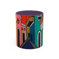 SAN SEBASTIAN2.0 Colorful Canal Houses Accent Coffee Mug — Bright European Street Art Ceramic Mug (11/15oz)