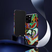 CRAZY4  Abstract Neon Skull Phone Case — Colorful Psychedelic Protective Cover