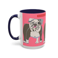 Bulldog Accent Coffee Mug — Cute Pink Dog Lover Mug (11/15oz)