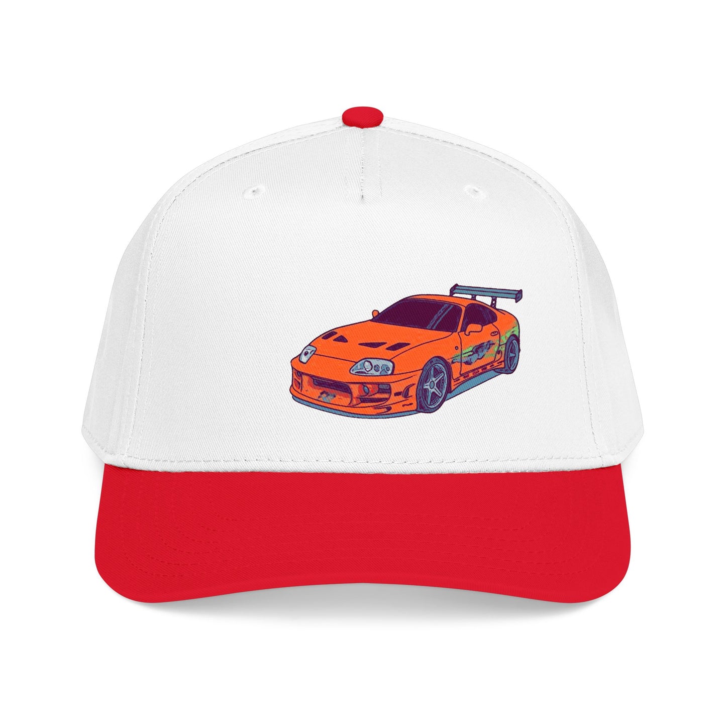 2JZ.  Retro Orange Sports Car Baseball Cap — Vintage JDM Supra Snapback