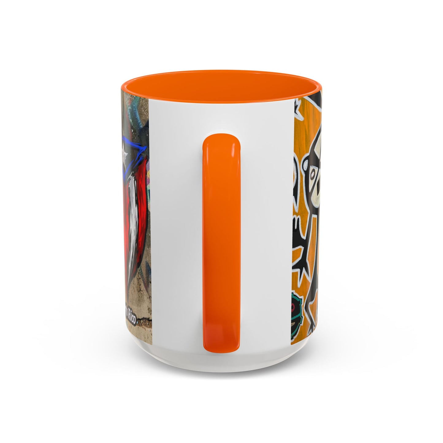 Puerto Rico Flag Coffee Mug — Rustic Street Art Accent Mug (11/15 oz)