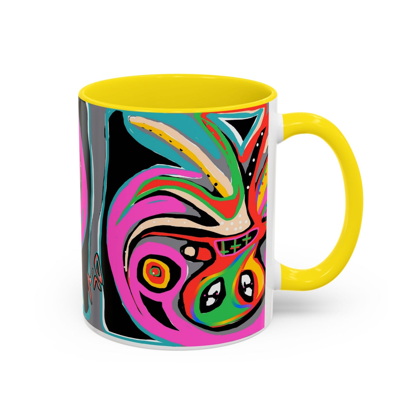 Abstract Neon octopussy Coffee Mug — Colorful Pop Art Accent Mug (11/15oz)