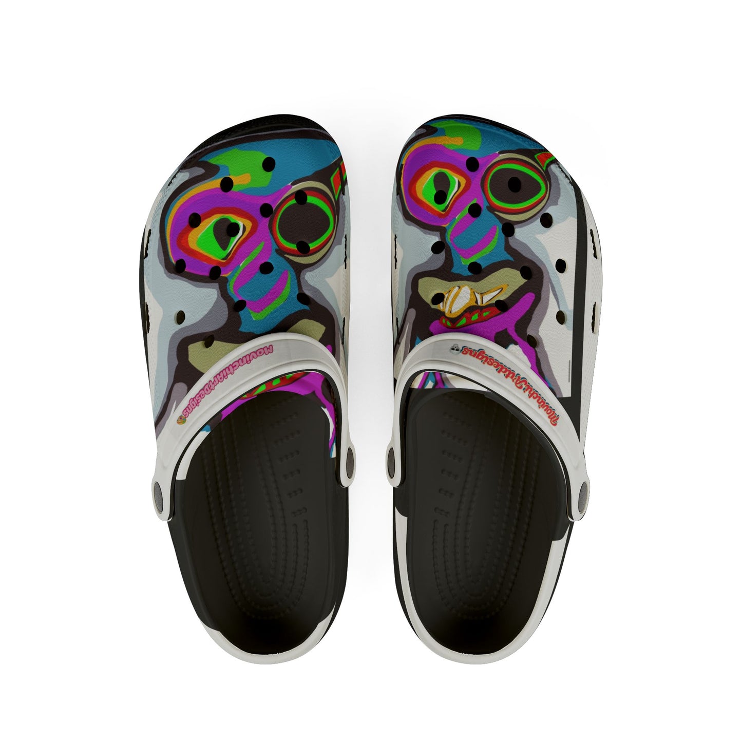 Colorful Abstract CRAZY2  Skull Clog Shoes — EVA Foam Slip-On Sandals