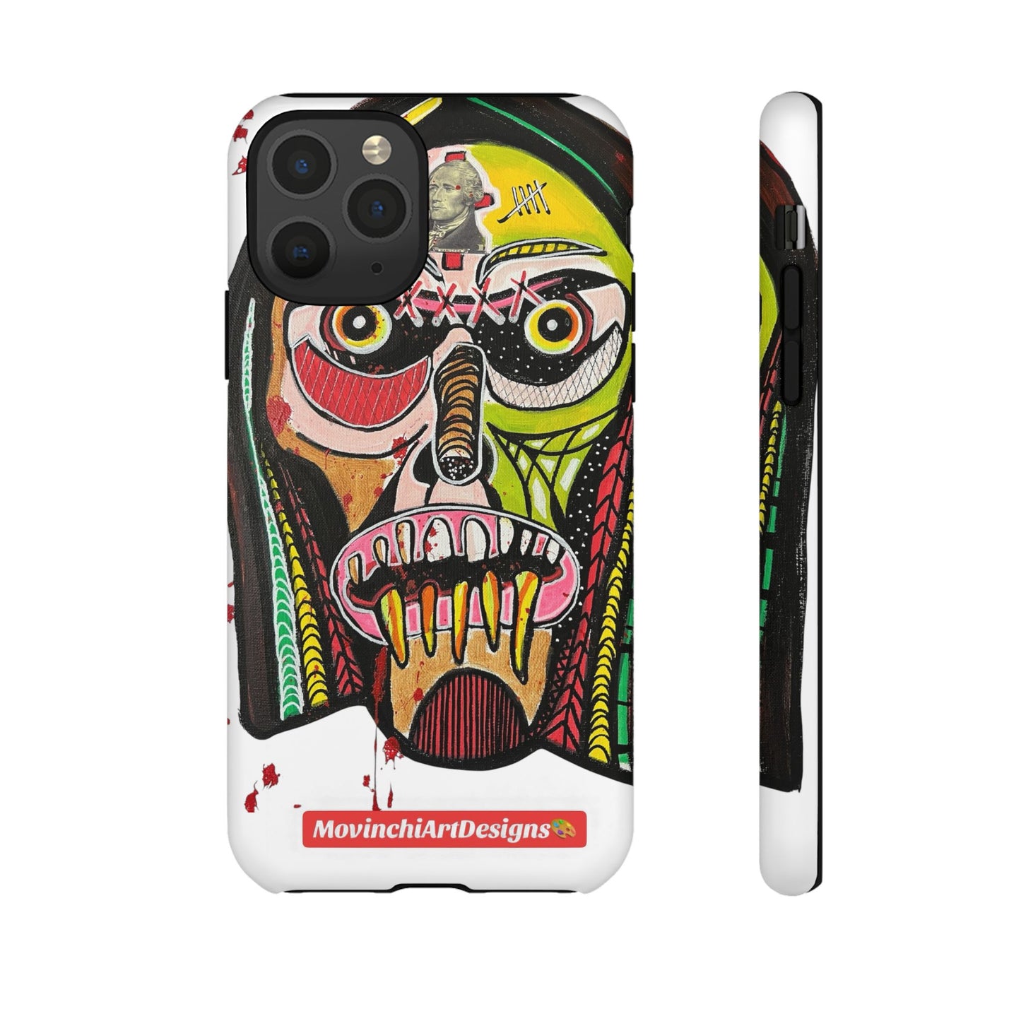 KUNTA.  Abstract Tribal Skull Phone Case — Colorful Street Art Protective Cover