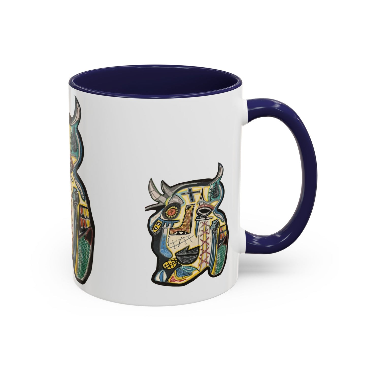 Abstract MOVINCHI Art Coffee Mug — Colorful Cubist Ceramic Accent Mug