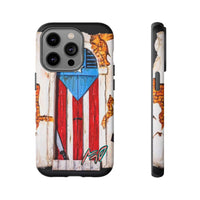 Puerto Rican Flag Phone Case - Rustic Coquí Door Design Tough Case