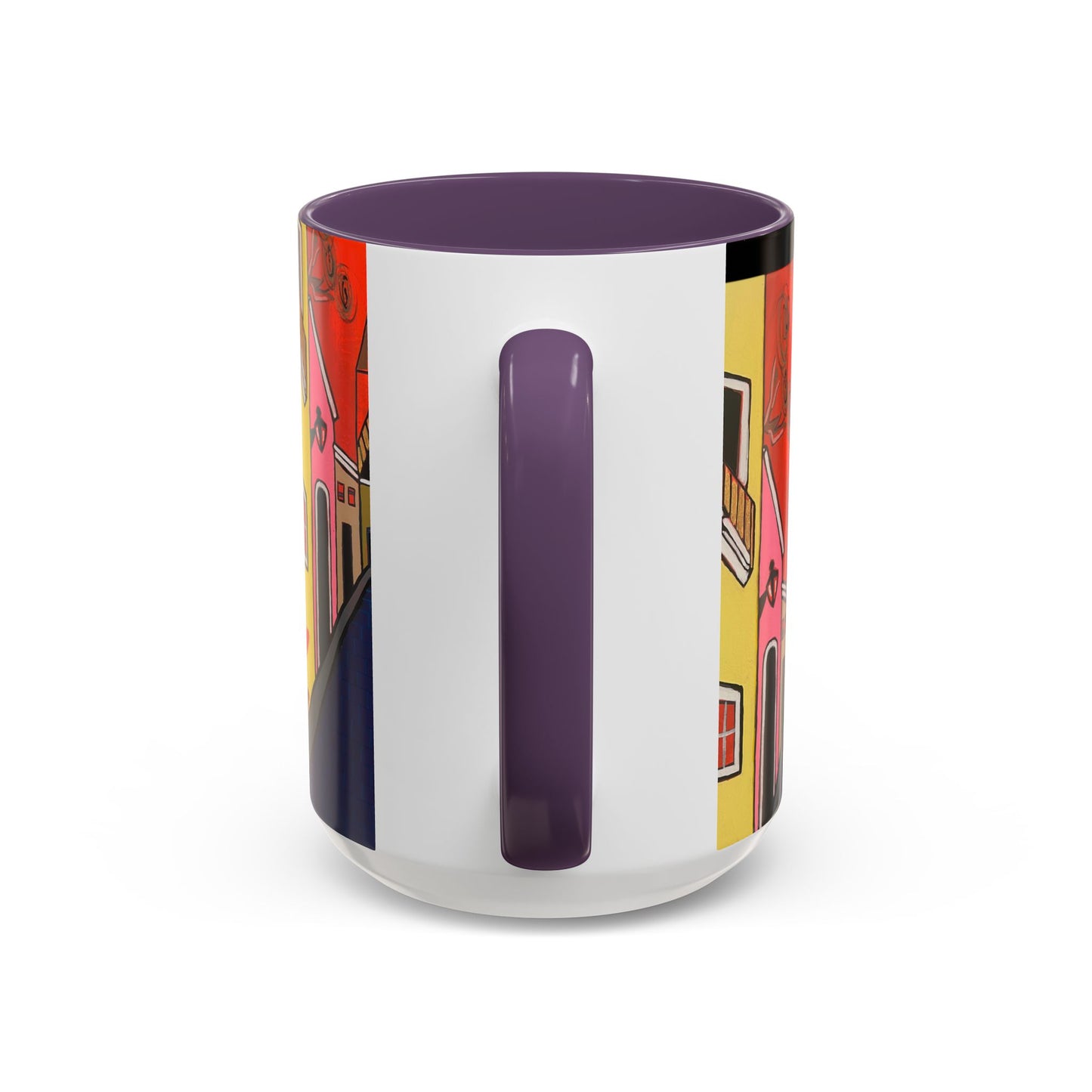 SAN SEBASTIAN.  Colorful Street Scene Accent Coffee Mug — Vibrant Urban Art Ceramic Mug (11/15oz)