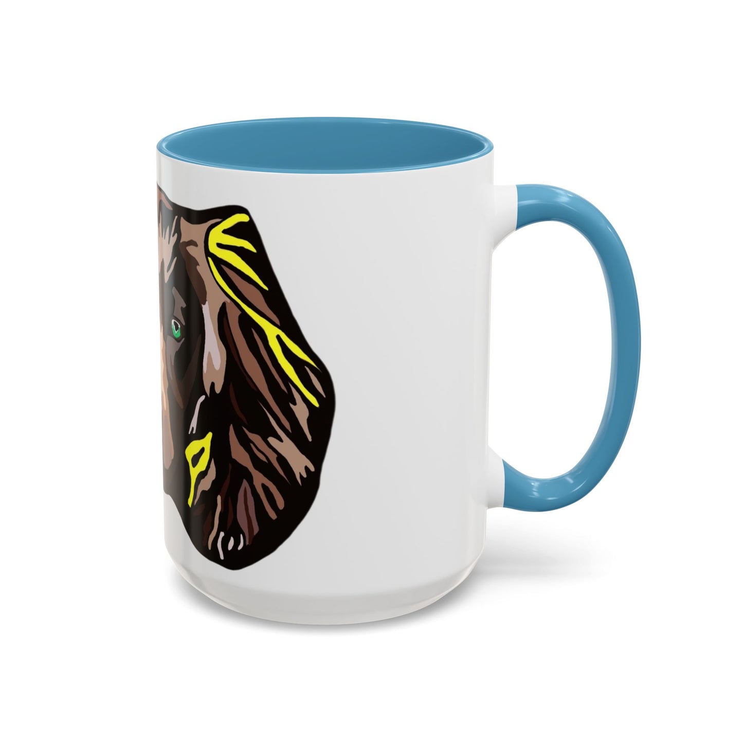 MR COCKER Dog Portrait Accent Coffee Mug — Brown Spaniel Art Mug (11/15oz)