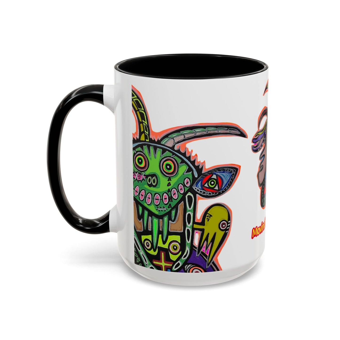 Colorful RYDER.   Abstract Jester Accent Coffee Mug — MovinchiArtDesigns