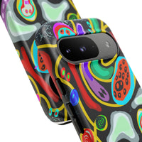 CRAZY4  Abstract Neon Skull Phone Case — Colorful Psychedelic Protective Cover
