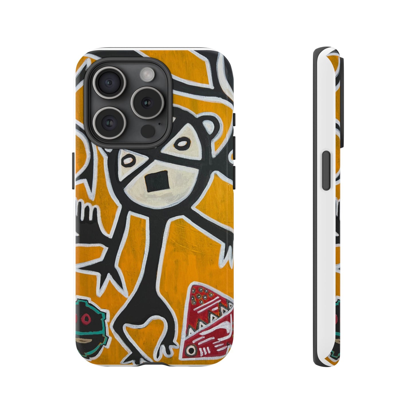 Abstract TAINO  Tribal Art Phone Case – Bold Orange Graphic Protective Cover