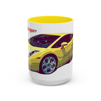 GALLARDO.  Sports Car Coffee Mug — Yellow Supercar Accent Mug (11/15oz)