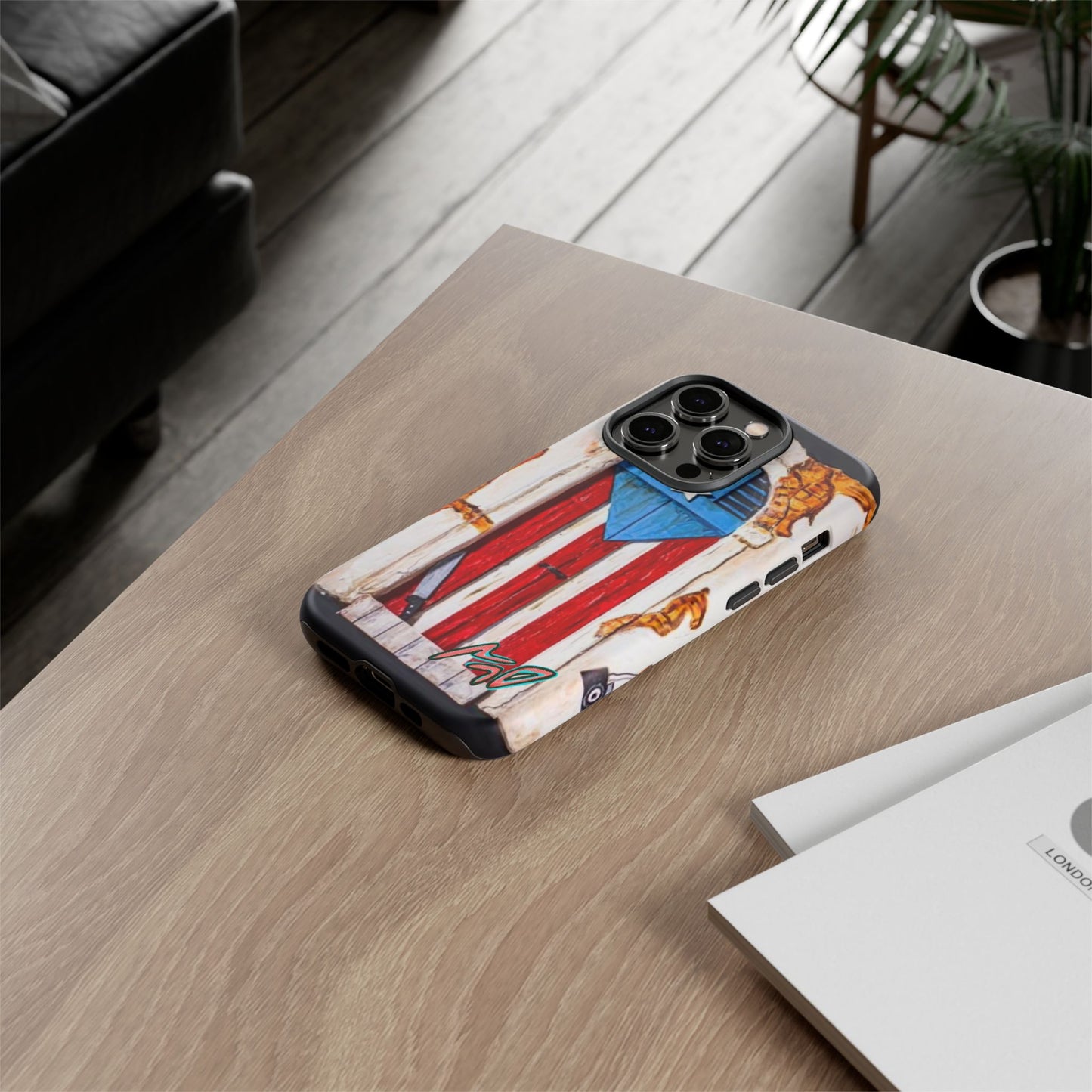Puerto Rican Flag Phone Case - Rustic Coquí Door Design Tough Case