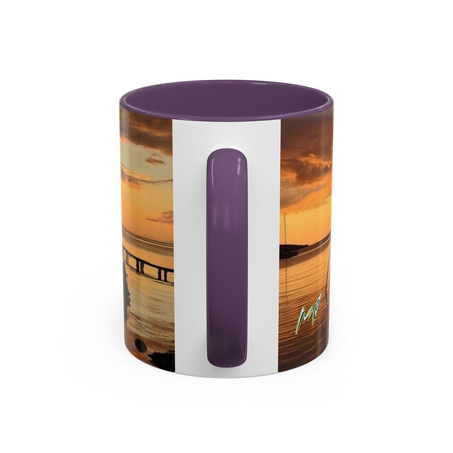 Sunset Harbor Coffee Mug — Golden Beach Sunrise Accent Mug (11/15oz)