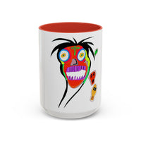 Colorful Tribal Mask Coffee Mug — Vibrant Skull Art Accent Mug (11/15oz)