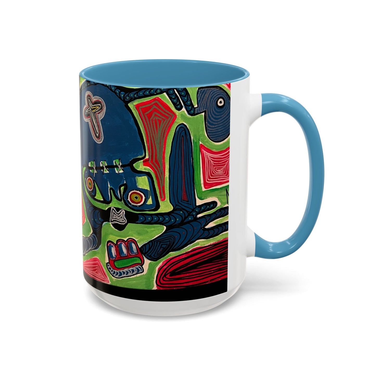 AFTER LIFE2.0  Abstract Neon Doodle Coffee Mug — Colorful Surreal Art Accent Mug (11/15oz)