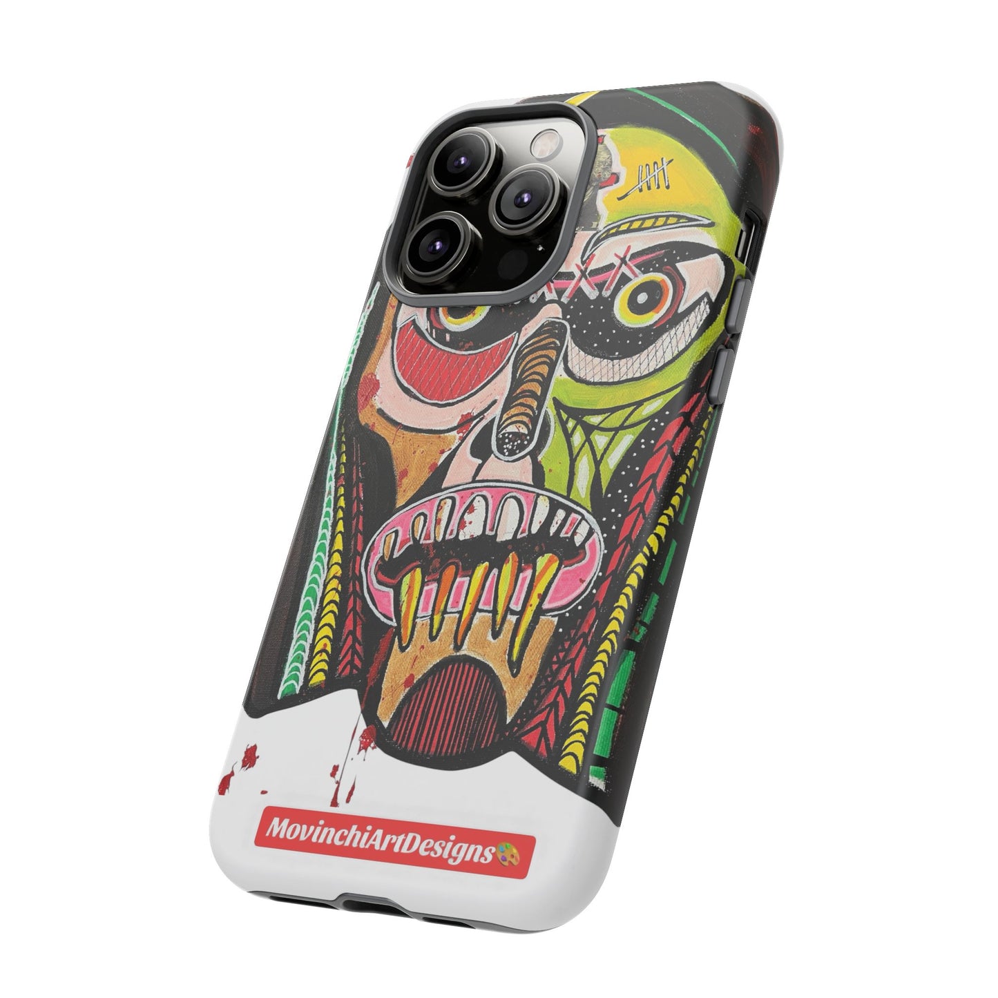 KUNTA.  Abstract Tribal Skull Phone Case — Colorful Street Art Protective Cover